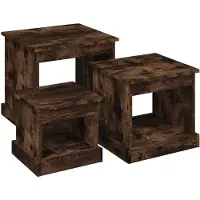 vidaXL Tables de salon 3 pcs. Chêne fumé bois composite