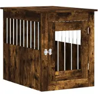 vidaXL Cage pour chien style meuble chêne fumé 55x75x65 cm Bois composite