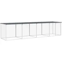 vidaXL Cage à poules avec toit Anthracite 403x98x90 cm Acier galvanisé