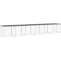 vidaXL Cage à poules avec toit Anthracite 603x98x90 cm Acier galvanisé
