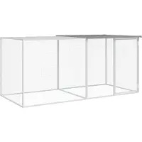 vidaXL Cage à poules avec toit gris clair 203x98x90 cm Acier galvanisé