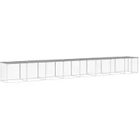 vidaXL Cage à poules avec toit gris clair 803x98x90 cm Acier galvanisé
