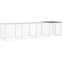 vidaXL Cage à poules avec toit Anthracite 403x98x90 cm Acier galvanisé