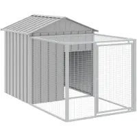 vidaXL Cage à poules avec enclos gris clair 117x201x123 cm Acier galvanisé