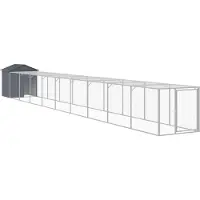 vidaXL Cage à poules avec enclos Anthracite 117x1017x123cm Acier galvanisé