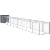 vidaXL Cage à poules avec enclos Anthracite 110x1017x110cm Acier galvanisé