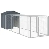 vidaXL Cage à poules avec enclos Anthracite 117x405x123 cm Acier galvanisé