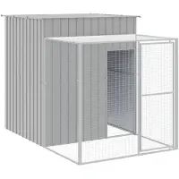 vidaXL Cage à poules avec enclos gris clair 165x251x181 cm Acier galvanisé