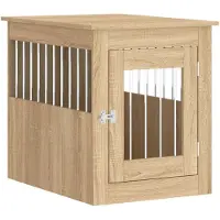 vidaXL Cage pour chien style meuble chêne Sonoma 55x75x65 cm Bois composite