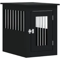 vidaXL Meuble de cage pour chiens noir 45x62x59 cm bois d'ingénierie