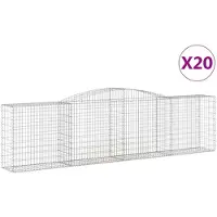 vidaXL Gabions avec arc surélevé 20 pcs 400x50x100/120cm Fer galvanisé