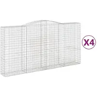 vidaXL Gabions 4 pcs voûtés 400x50x200/220 cm en fer