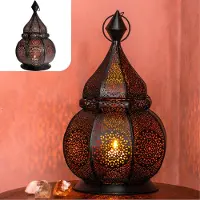 GADGY Lanterne orientale - Lanterne arabe - Porte-lampes à thé - Porte-lampes à thé - 36 cm - métal