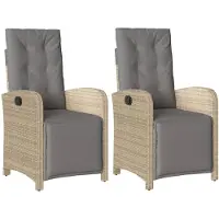 vidaXL Fauteuil de jardin avec repose-pieds 2 pcs. Réglable Poly Rattan