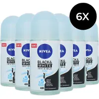 Nivea 6 déodorants à bille - Invisible Black & White Pure 50 ml