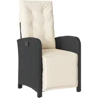 vidaXL Fauteuil de jardin avec repose-pieds Réglable noir Poly rotin