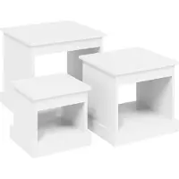 vidaXL Tables gigognes 3 pcs Bois d'ingénierie blanc