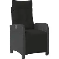 vidaXL Fauteuil de jardin avec repose-pieds Réglable noir Poly rotin