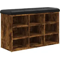 vidaXL Banc à chaussures chêne fumé 82x32x50 cm bois d'ingénierie