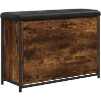 vidaXL Banc à chaussures avec tiroir rabattable chêne fumé 82x32x56 cm