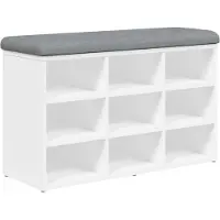 vidaXL Banc à chaussures Blanc 82x32x50 cm Bois d'ingénierie