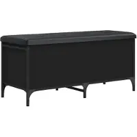 Super Merchant Banc de rangement noir 102x42x45 cm bois d'ingénierie