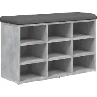 vidaXL Banc à chaussures gris béton 82x32x50 cm bois d'ingénierie