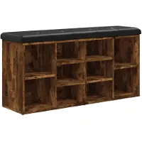 vidaXL Banc à chaussures chêne fumé 102x32x50 cm bois d'ingénierie