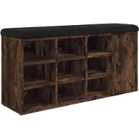 vidaXL Banc à chaussures chêne fumé 102x32x50 cm bois d'ingénierie