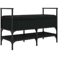 vidaXL Banc à chaussures noir 85,5x42x57,5 cm bois d'ingénierie