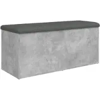 vidaXL Banc de rangement gris béton 102x42x45 cm bois d'ingénierie