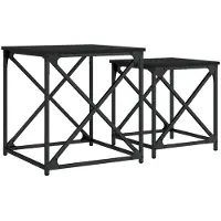 vidaXL Tables gigognes 2 pcs. noir bois composite