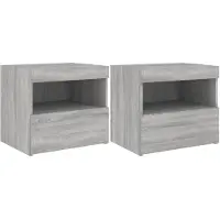 vidaXL Tables de chevet avec lumières LED 2 pcs sonoma gris 50x40x45cm