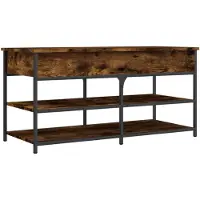 vidaXL Banc à chaussures chêne fumé 100x42,5x50 cm bois d'ingénierie