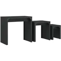 vidaXL Tables d'ensemble 3 pcs. noir bois composite