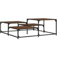vidaXL Table basse marron imitation chêne 107x107x40 cm Bois composite