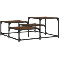 DKD Home Decor Table basse marron imitation chêne 87,5x87,5x40 cm bois composite
