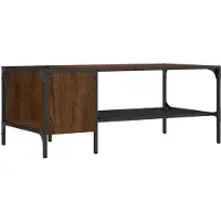 DKD Home Decor Table basse avec étagère aspect chêne brun 100x51x40 cm