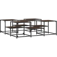DKD Home Decor Table basse marron imitation chêne 121x121x40 cm bois composite