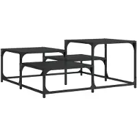 DKD Home Decor Table basse noire 87,5x87,5x40 cm bois composite