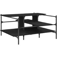 vidaXL Table basse noire 100x100x48,5 cm Bois composite