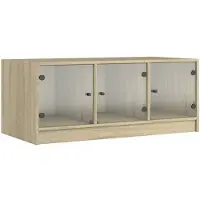 vidaXL Table basse avec portes en verre Chêne Sonoma 102x50x42 cm
