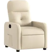 vidaXL Fauteuil relax Tissu Crème