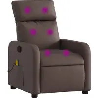 vidaXL Fauteuil de massage brun similicuir