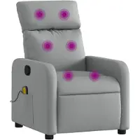 vidaXL Fauteuil de massage gris clair Tissu