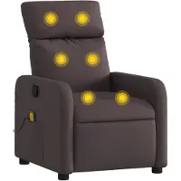 vidaXL Fauteuil de massage, , Réglable, En tissu, Marron, 110 kg