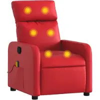 vidaXL Fauteuil de massage rouge similicuir