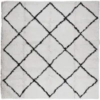 vidaXL Tapis shaggy à poils longs moderne crème et noir 200x200 cm