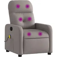 vidaXL Fauteuil de massage inclinable Taupe Tissu