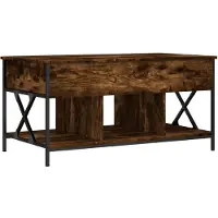 vidaXL Table basse chêne fumé 100x55x50 cm bois composite et métal